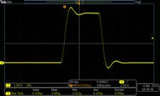 Typical pulse output from a competitive SMU with overshoot and 6.47 μs rise time