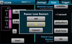 Choose to automatically restart a test after a power loss