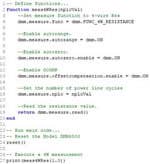 TSP Scripting example showing 4-wire resistance