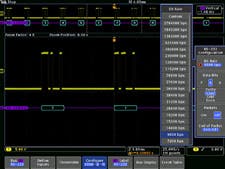 RS-232 bus setup, showing bit rate options for RS-232 bus