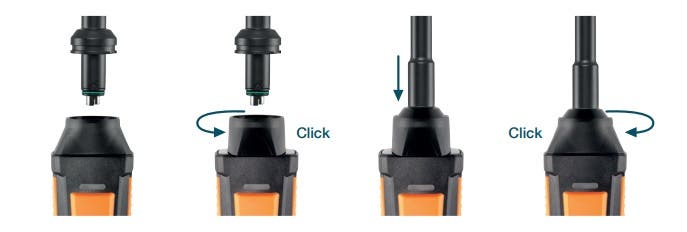 The universal handle can be connected to any 440 probe head or adapter in just a few seconds.